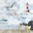 Фотообои Flying whales light бумажные 400x270 см