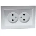 Розетка двойная встраиваемая Mono electric Despina 102-212105-121 цвет серебро