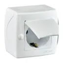 Розетка накладная Mono electric Octans 104-010107-118 с заземлением и крышкой цвет белый