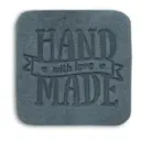 Термоаппликация заплатка из кожи Hand Made 3 x 3см 100% кожа светло-серый цвет
