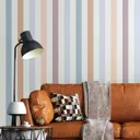 Обои флизелиновые Decoracion Стильные полоски 4x2.8 м бежевые/голубые 7010206