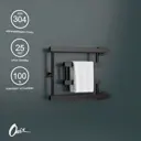 Полотенцесушитель водяной е-образный Onix Vega Turn Right Black 32x40 см боковое угловое подключение справа 1/2" нержавеющая сталь цвет черный матовый