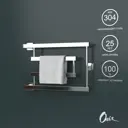 Полотенцесушитель водяной е-образный Onix Vega Turn Left 32x50 см боковое угловое подключение слева 1/2" нержавеющая сталь цвет хром