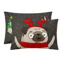 Комплект наволочек Этель Christmas dog бязь 70x50см бежевый 2шт