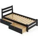 Кровать односпальная Solarius Мишка усиленная 2 выкатных ящика 110x80x210 см реечное основание сосна цвет антрацит