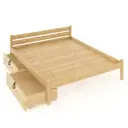 Кровать двуспальная Solarius Классика сплошное основание 2 выкатных ящика 150x63x200 см без шлифовки и покрытия сосна цвет бежевый