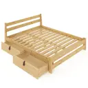 Кровать двуспальная Solarius Мишка реечное основание 2 выкатных ящика 130x80x210 см без шлифовки и покрытия сосна цвет бежевый