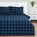 Комплект постельного белья Этель Клетка бязь семейный наволочки 50 x 70- 2 шт цвет синий