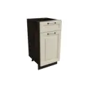 Напольный шкаф МС Ницца 1 дверь и ящиком 40x81.60x47.80 см фасад кремовый МДФ каркас белый ЛДСП Сурская Мебель