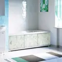 Экран под ванну пластиковый Alavann Respect ALV0932006 150 см раздвижной на пластиковом профиле, 3 дверцы цвет зеленый мрамор