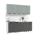 Кухонный гарнитур Миф Рио 60x210x60 см ЛДСП цвет голубой, графит
