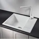 Мойка для кухни врезная Granula GR-6002 50x60 см глубина чаши 20 см кварц цвет белый