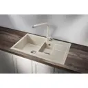 Мойка для кухни врезная Granula GR-7802 49.5x77.5 см глубина чаши 19.5 см кварц цвет светло-бежевый