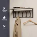 Настенная вешалка 70x26x26 см 5 крючков цвет серый