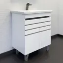Тумба под раковину напольная Comforty 00-00015236 70см цвет белый, с раковиной