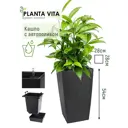 Кашпо Conic stone Planta vita d 28 см 54 см 13 л пластик серый/серебристый