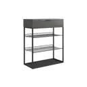 Подставка для обуви Mebelson 75x90.5x31.4 см 2 полки ЛДСП цвет графит/черный