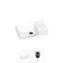 Раковина мини Wellsee WC Area 45см с матовый черный донным клапаном 202011580