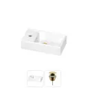 Раковина мини Wellsee WC Area 40см с золото донным клапаном 202011561