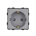 Розетка встраиваемая Tawoia 15 86-M1F-GY с заземлением и шторками цвет серый