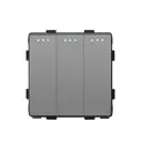 Выключатель проходной встраиваемый Tawoia 86-3G2W-GY 3 клавиши цвет серый матовый