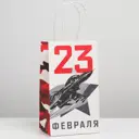 Пакет крафтовый подарочный 23 февраля 12x21x9см