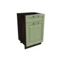 Напольный шкаф МС Ницца с 1 дверью и ящиком 50x81.60x47.80 см фасад светло-зеленый МДФ каркас дуб ЛДСП Сурская Мебель