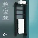 Полотенцесушитель водяной с полкой лесенка Onix Classic plus right 30x100 см 1/2" нержавеющая сталь цвет черный матовый
