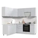 Кухонный гарнитур угловой Стендмебель Бетоны 220x217x180 см ЛДСП цвет бетон снежный