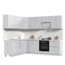 Кухонный гарнитур угловой Стендмебель Бетоны 260x217x60 см ЛДСП цвет бетон снежный