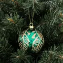 Елочный шар «Изгибы» ø8 см пластик зеленый