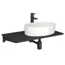 Комплект BAUEDGE BF1441: столешница кварц 80 см с кроншт. черн раковина Nimb 50x36, смеситель Hotel Black черный, выпуск и сифон Stil