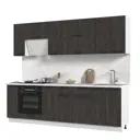 Кухонный гарнитур Стендмебель Пасаденна со столешницей Лен 260x217x60 см ЛДСП цвет угольный камень/белый