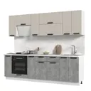 Кухонный гарнитур Стендмебель Пасаденна без столешницы 260x217x46 см ЛДСП цвет белый/бежевый/ателье светлое