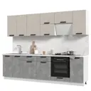 Кухонный гарнитур Стендмебель Пасаденна без столешницы 280x217x46 см ЛДСП цвет белый/бежевый/ателье светлое