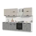 Кухонный гарнитур Стендмебель Пасаденна без столешницы 300x217x46 см ЛДСП цвет белый/бежевый/ателье светлое