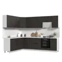 Кухонный гарнитур Стендмебель ПасаденнаКГ200-280БУК 280x217x60 см ЛДСП цвет угольный камень