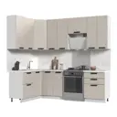 Кухонный гарнитур со столешницей Лён 2.6 см Стендмебель Пасаденна 190x237x60 см ЛДСП цвет бежевый