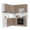 Кухонный гарнитур Стендмебель МоденаКГ160-200БДК 200x217x60 см ЛДСП цвет дуб кофе