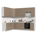 Кухонный гарнитур Стендмебель МоденаКГ200-280в-БДК 280x237x60 см ЛДСП цвет дуб кофе