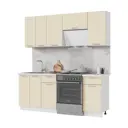Кухонный гарнитур Стендмебель Ксения 200x217x60 см ЛДСП цвет белый/ванильный