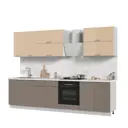 Кухонный гарнитур Стендмебель Ксения 300x217x60 см ЛДСП цвет капучино/ванильный