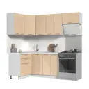 Кухонный гарнитур Стендмебель КсенияКГ120-160БВГ 160x217x60 см ЛДСП цвет ванильный