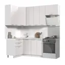 Кухонный гарнитур Стендмебель Ксения 160x237x60 см ЛДСП цвет белый глянец