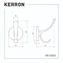 Крючок мебельный Kerron KR 350 BL двухрожковый матовый черный