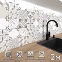 Стеновая панель глянцевая Фартукофф Плитка узор 200x60x0.15 см ПВХ цвет разноцветный