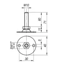 Опора регулируемая винтовая Алтервиа M10x60 до 280 кг A00050.1141060 4 шт.