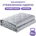 Одеяло утяжеленное Wellinagravity WGS-20-серый 12кг, 200x200 см, полиэфирное волокно