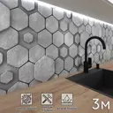 Стеновая панель Фартукофф Соты 300x60x0.15 см ПВХ цвет серый