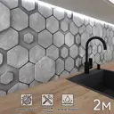 Стеновая панель Фартукофф Соты 200x60x0.15 см ПВХ цвет серый